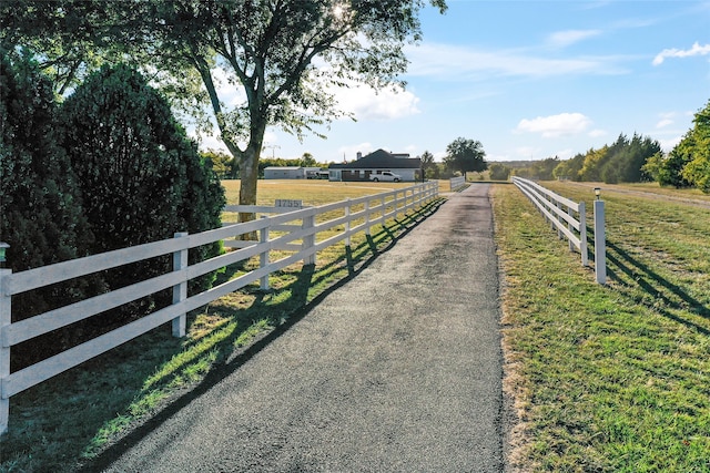 view of road featuring a rural view