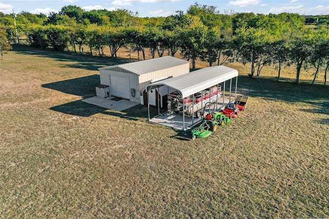 aerial view with a rural view