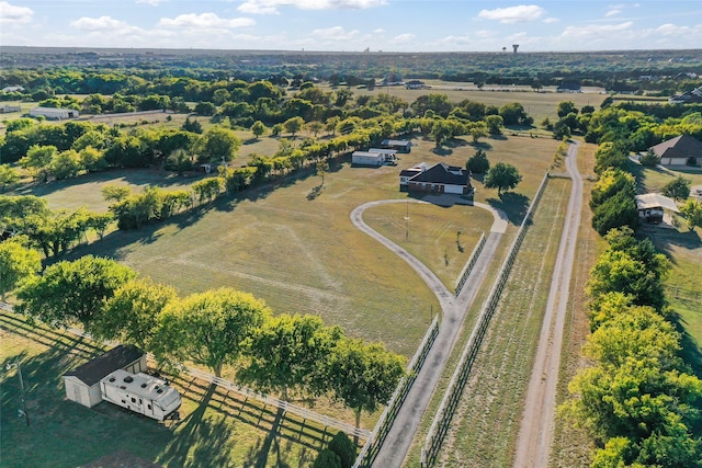 drone / aerial view with a rural view