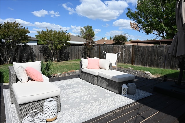 view of patio / terrace featuring a wooden deck