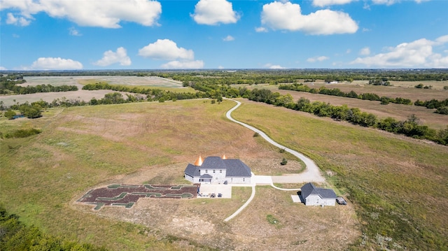 bird's eye view with a rural view