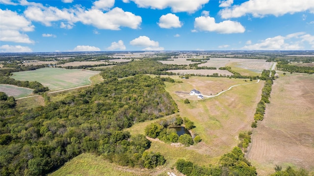 bird's eye view with a rural view