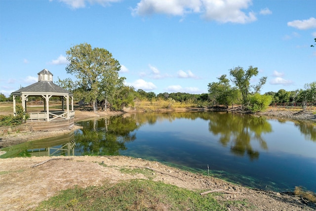 water view with a gazebo