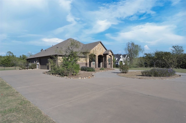 view of front of house with a garage