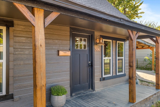 view of doorway to property