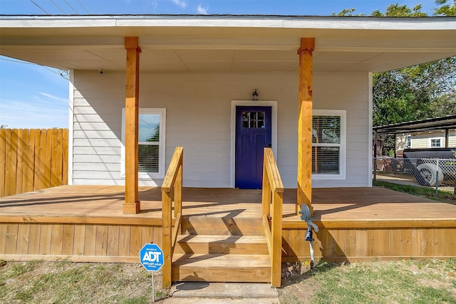 view of doorway to property