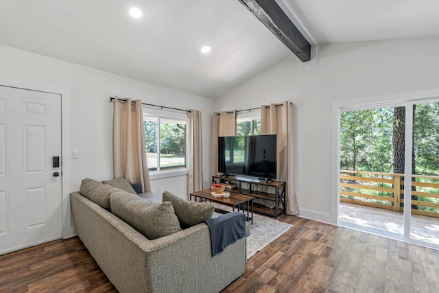 110 Fawn Trl, Mabank, TX 75156 - living room with dark wood-style flooring and recessed lighting