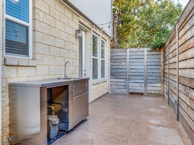 view of patio / terrace featuring sink