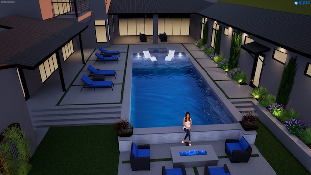 view of pool featuring a patio area