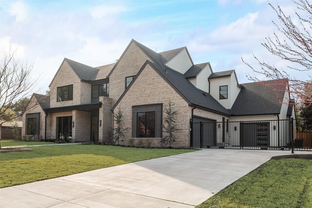 view of front of property featuring a front yard