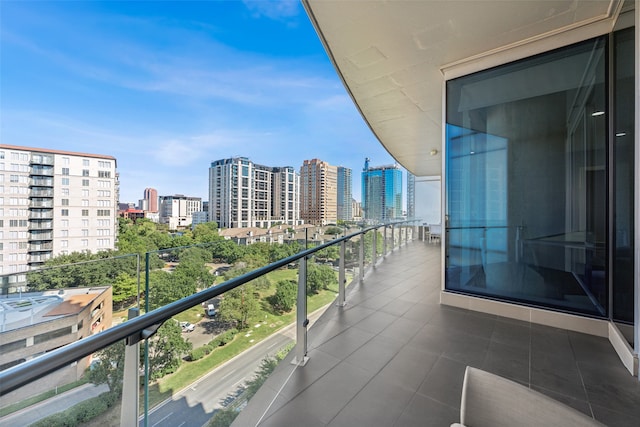 balcony featuring a view of city