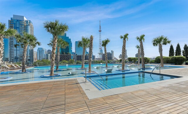 pool featuring a city view