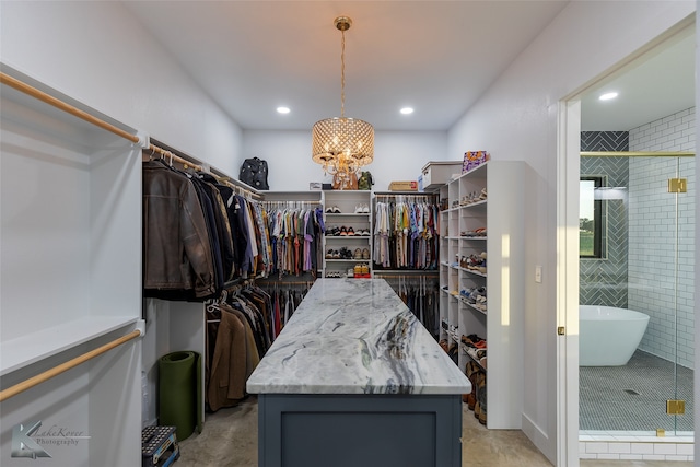 view of walk in closet