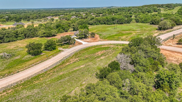 birds eye view of property with a rural view