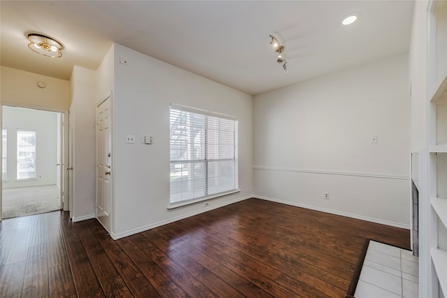 interior space featuring dark wood-type flooring