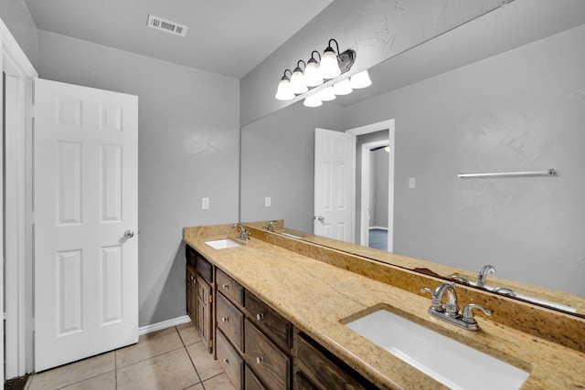 bathroom featuring vanity and tile patterned floors