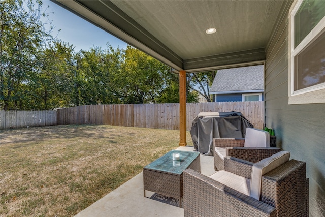 view of patio with grilling area