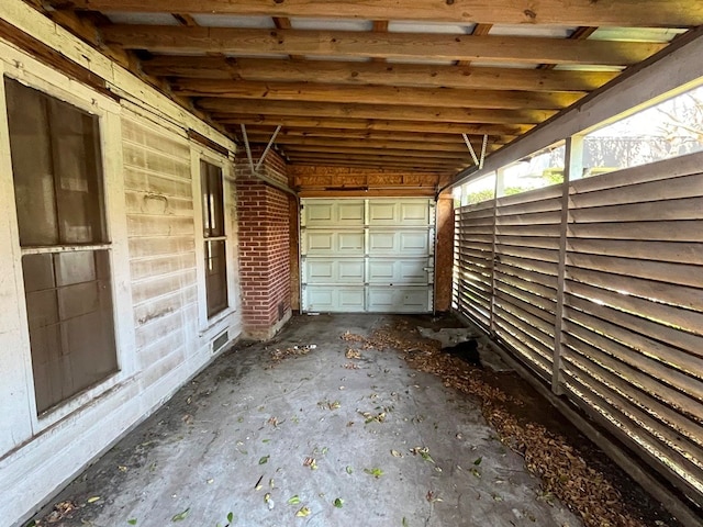 view of garage