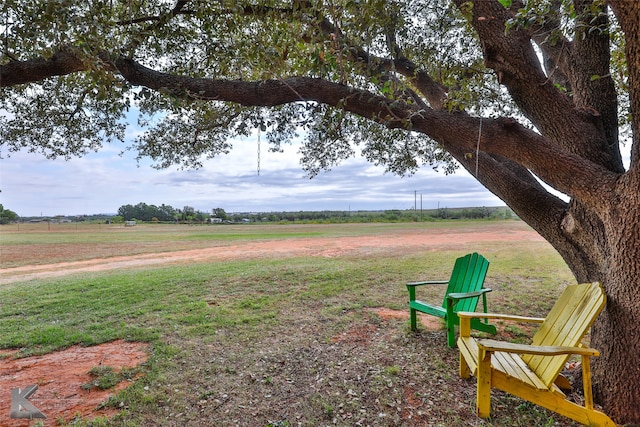 view of yard with a rural view