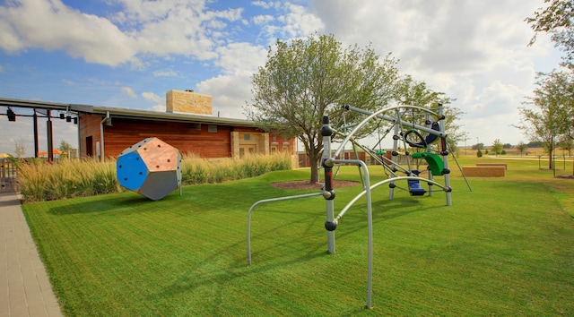 view of yard with a playground