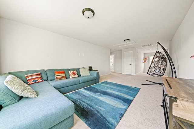 living room with carpet floors