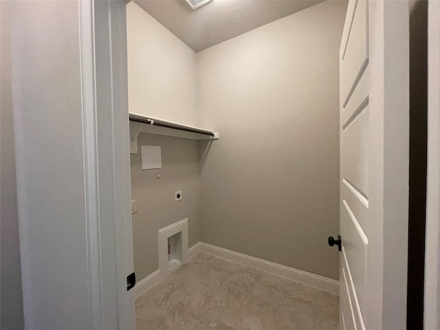 clothes washing area featuring hookup for a gas dryer and hookup for an electric dryer