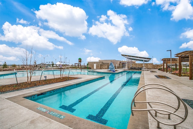 view of pool with a patio