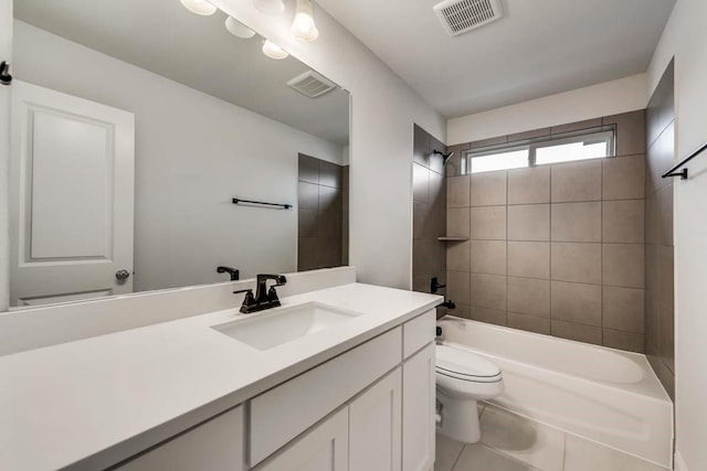 2802 Chandler Ct, Mansfield, TX 76063 - bathroom with vanity, toilet, tile patterned flooring, and visible vents