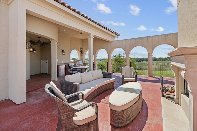 view of patio with outdoor lounge area