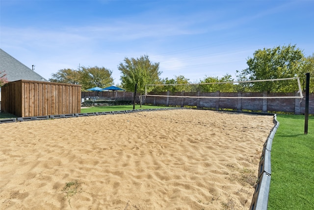 view of home's community with volleyball court