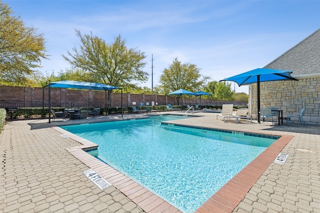 view of pool with a patio area