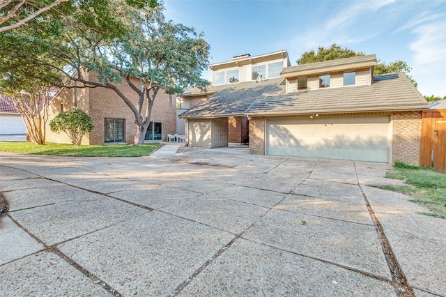 view of front of home with a garage