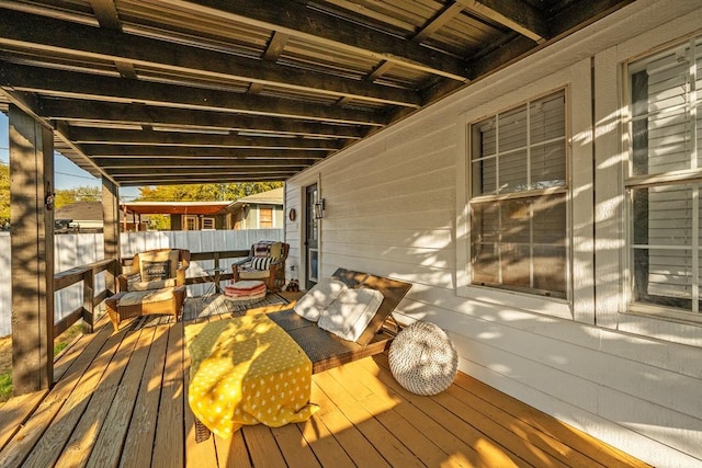 504 E Monterey St, Denison, TX 75021 - wooden deck featuring fence