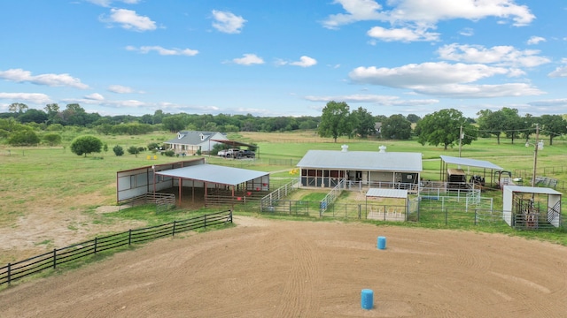 bird's eye view featuring a rural view