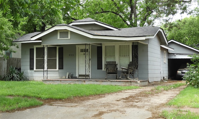 bungalow-style home featuring covered porch