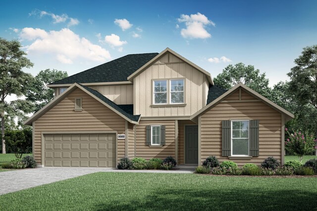 4127 Olmsted Dr, Rockwall, TX 75032 - view of front of house with a front lawn and a garage