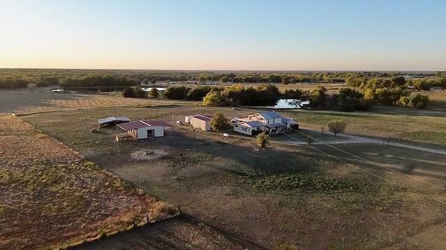 view of aerial view at dusk