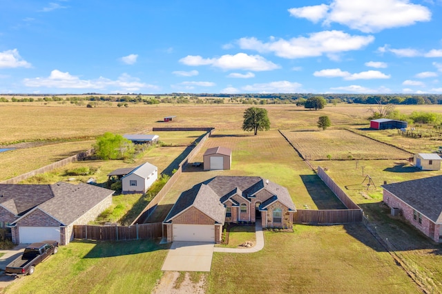 aerial view featuring a rural view