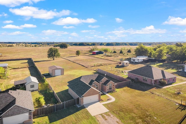 bird's eye view featuring a rural view