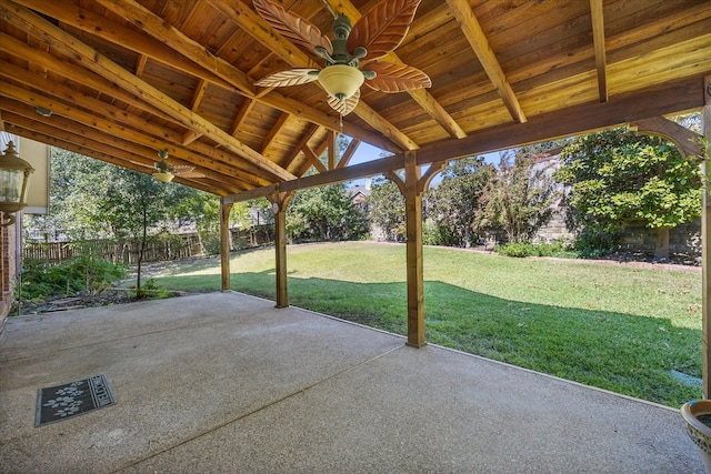 view of patio with ceiling fan