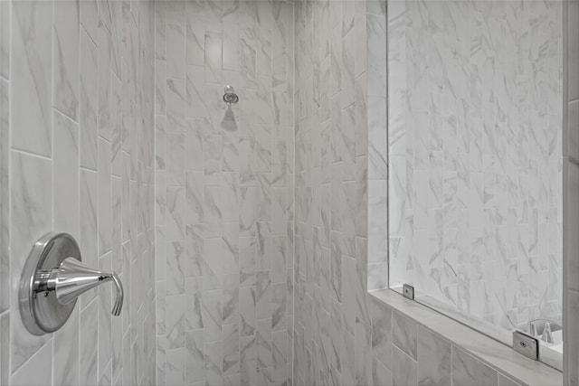 room details featuring a tile shower