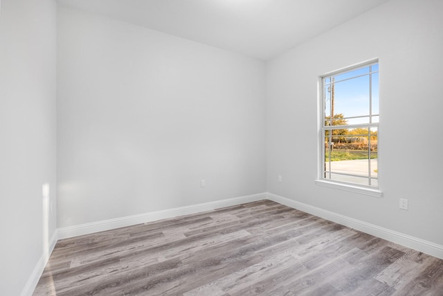 unfurnished room with light hardwood / wood-style floors and a wealth of natural light