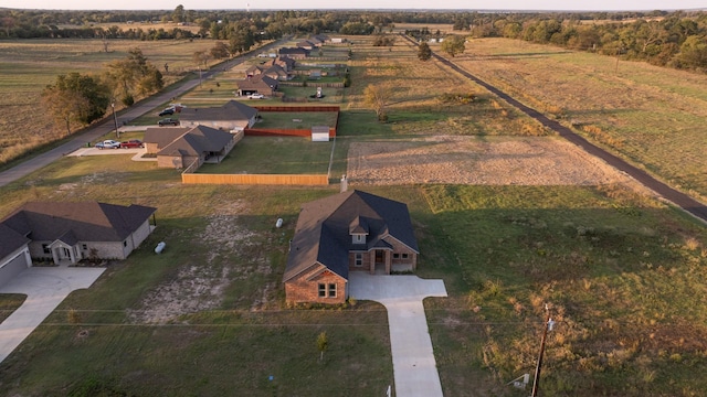 bird's eye view with a rural view