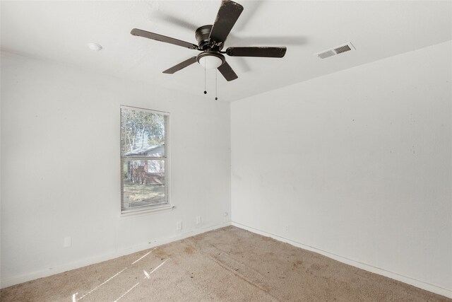 820 Allen St, Denton, TX 76205 - carpeted empty room featuring baseboards, ceiling fan, and visible vents