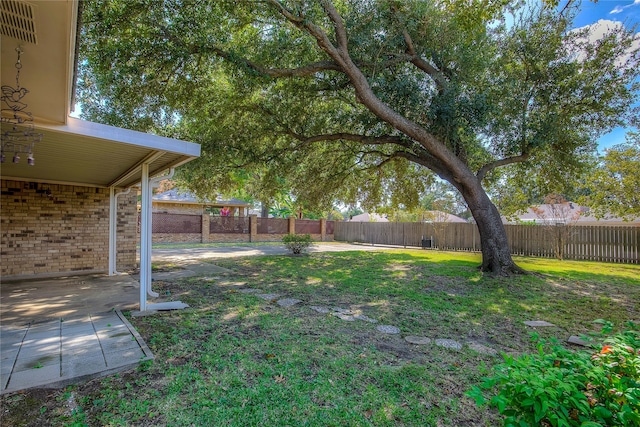 view of yard with a patio