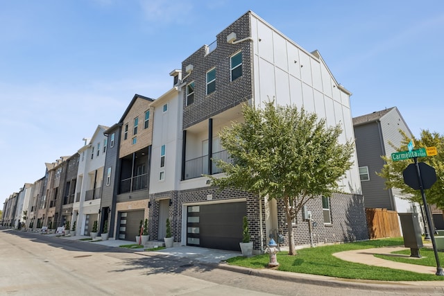 view of building exterior with a garage