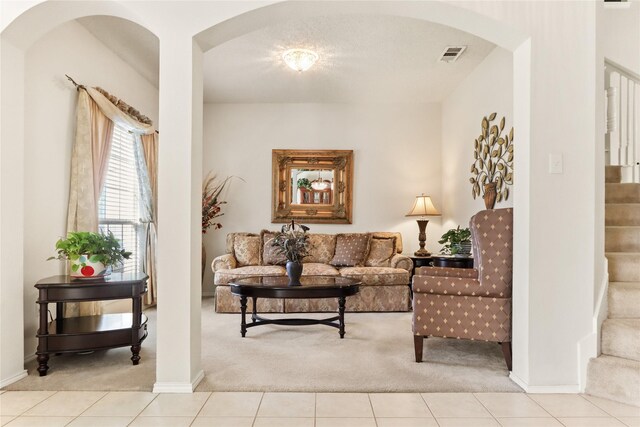 interior space with light tile patterned floors