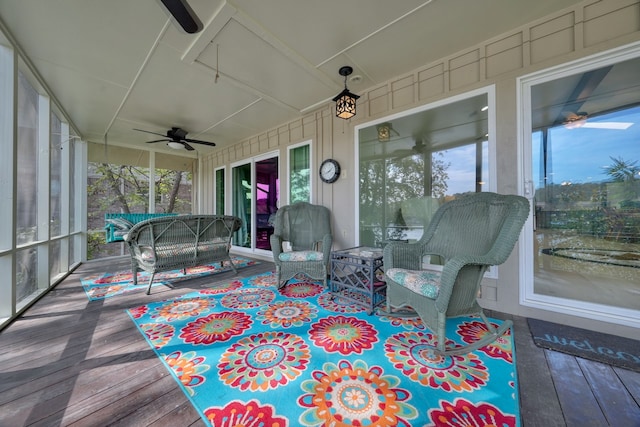 sunroom with a healthy amount of sunlight