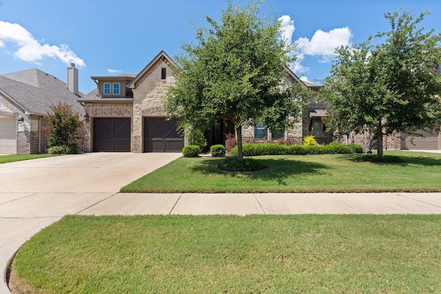 view of front of house with a front lawn