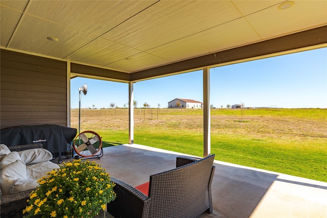 view of patio featuring a rural view